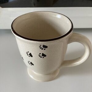 Cream and Black Paw Print Mug for Dining